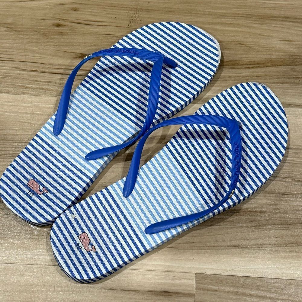Vineyard Vines Striped Flip Flops Women’s 10